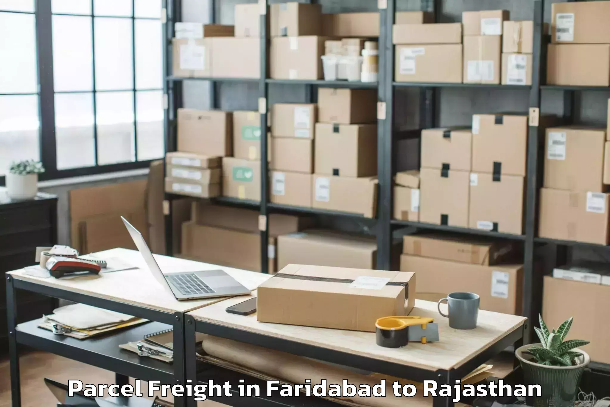 Discover Faridabad to Jamwa Ramgarh Parcel Freight